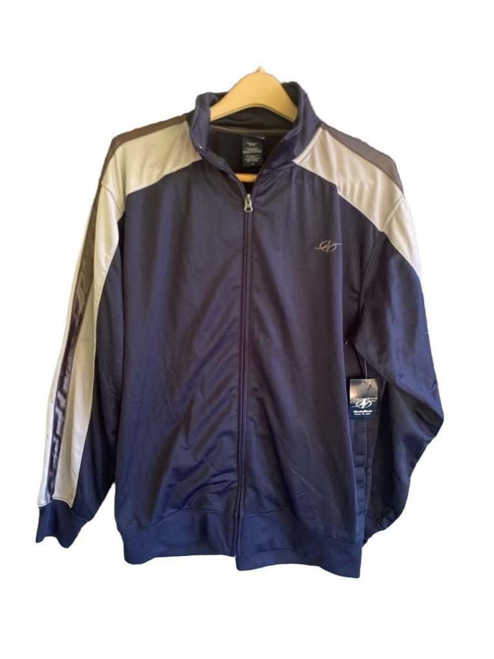 NordicTrack Men's Full-Zip Athletic Track Jacket in Navy Blue